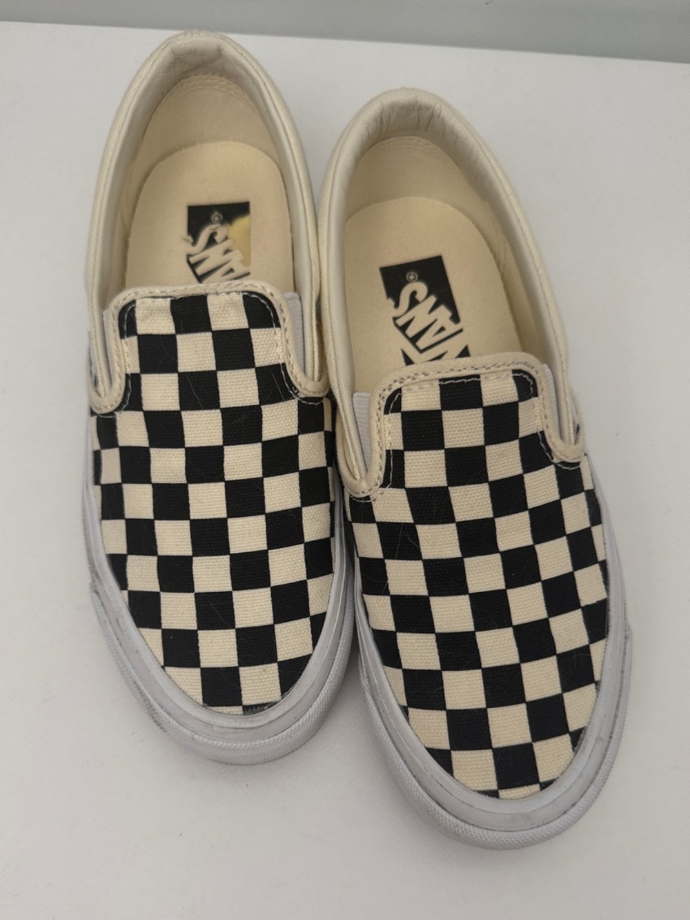 Vans Classic Slip-On Checkerboard in Black & Cream